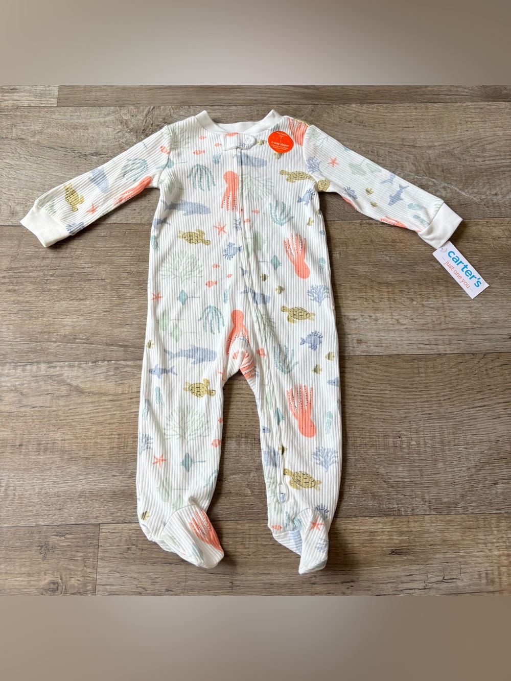 Carters Baby 2 way zip Footed sleepwear print size 9M